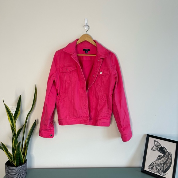 Chaps Pink Denim Jacket, Size Large in EUC - Picture 2 of 15